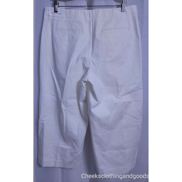 NWT Ann Taylor White The Wide Leg Crop Pants Women's Size 12P Petite - Picture 2 of 5